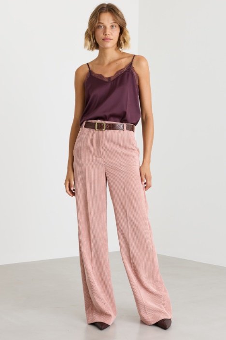 Wide-leg corduroy trousers - Intrend