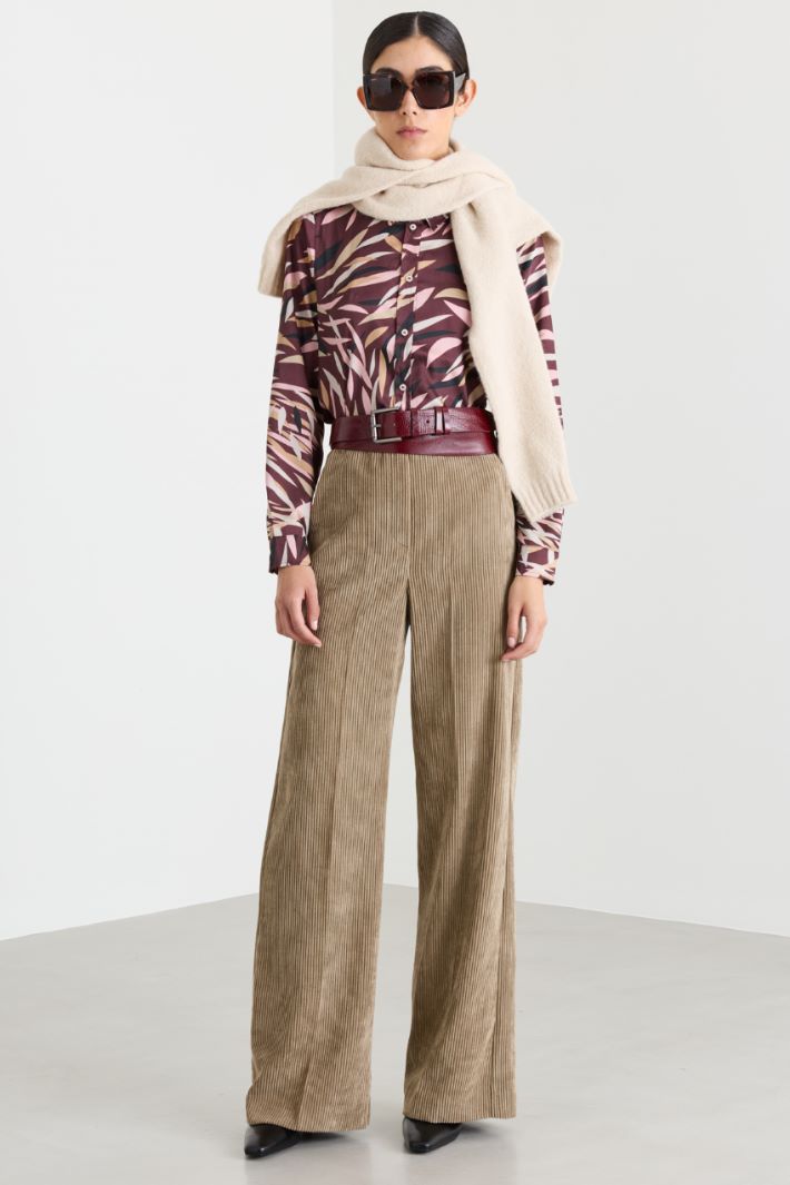Pantalone ampio in velluto - CAMMELLO - Intrend