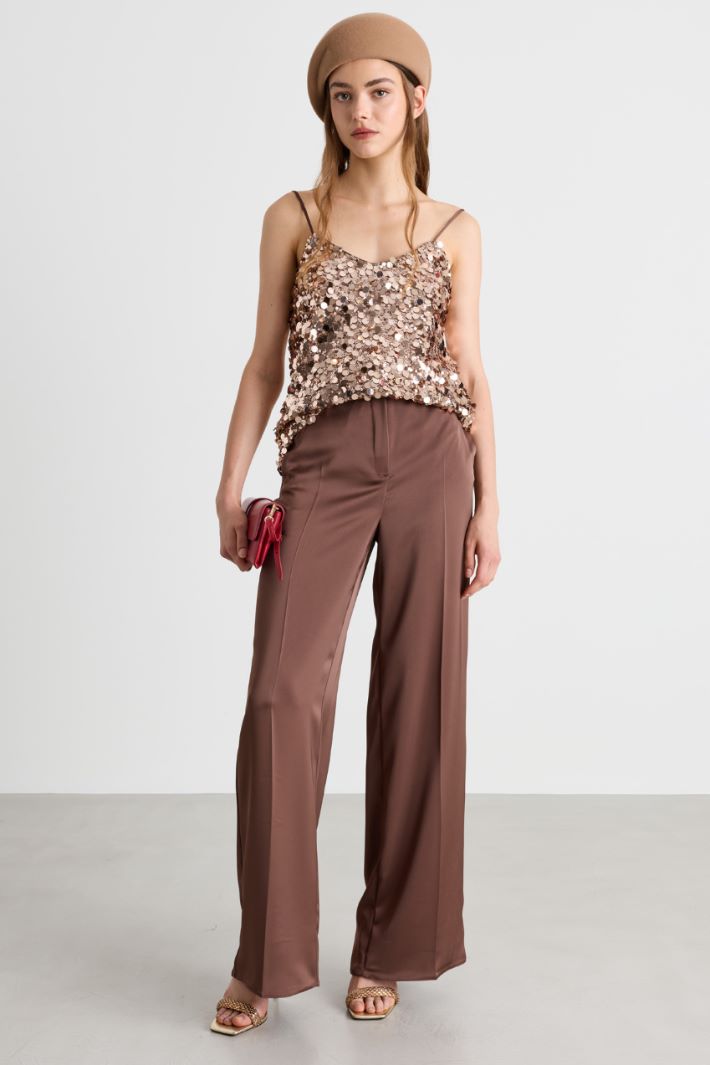 Pantalone fluido - MARRONE - Intrend