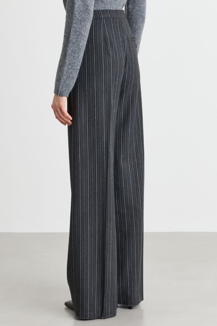 Wide-leg stretch trousers - GREY - Intrend - 4