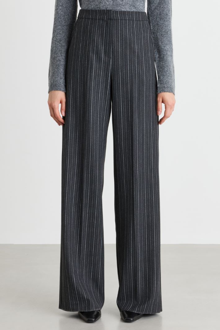 Wide-leg stretch trousers - GREY - Intrend - 2
