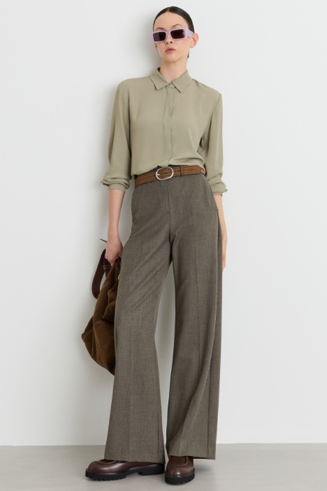 Wide-leg stretch trousers - Intrend