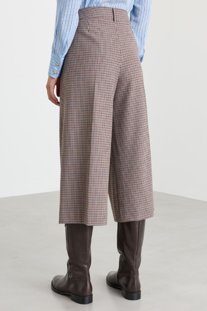 Pantalón cropped de cuadros Vichy - MARRÓN - Intrend - 4