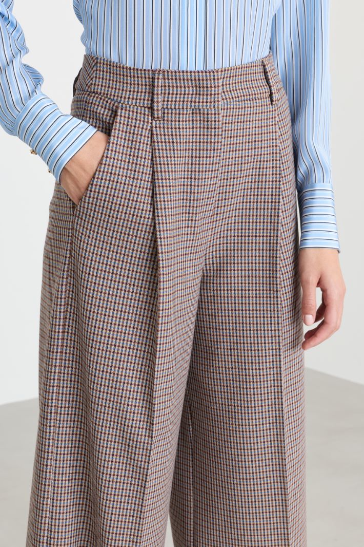 Pantalón cropped de cuadros Vichy - MARRÓN - Intrend - 3