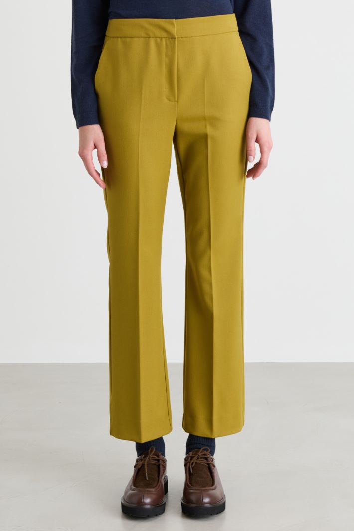 Flared Trousers - GREEN - Intrend - 2