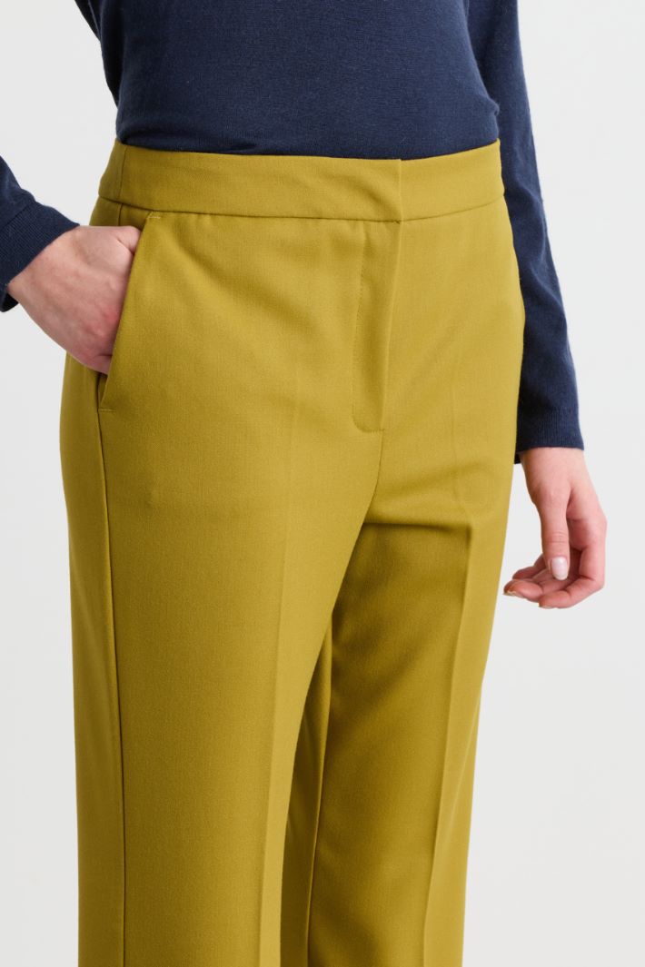 Flared Trousers - GREEN - Intrend - 3