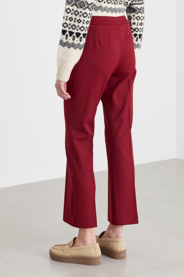 Flared Trousers - BORDEAUX - Intrend - 4