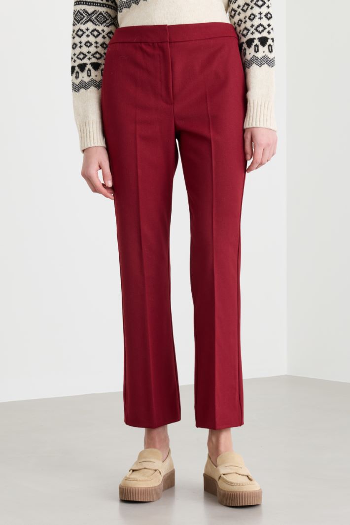 Flared Trousers - BORDEAUX - Intrend - 2