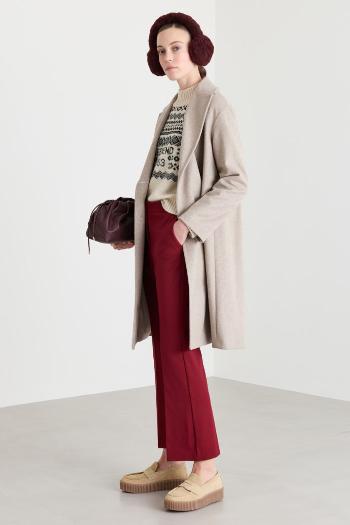Flared Trousers - BORDEAUX - Intrend
