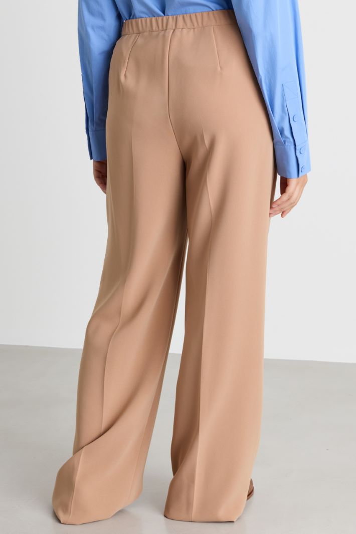 Straight-fit cady trousers - CAMEL - Intrend - 4
