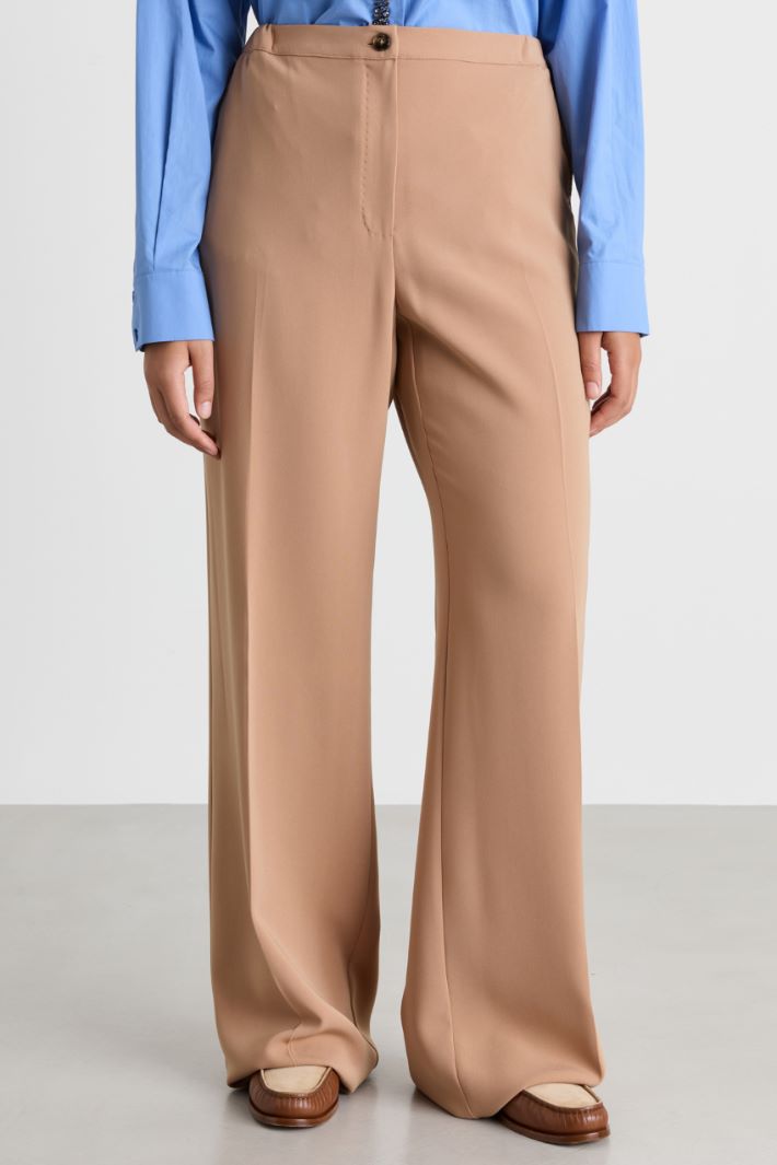 Straight-fit cady trousers - CAMEL - Intrend - 2