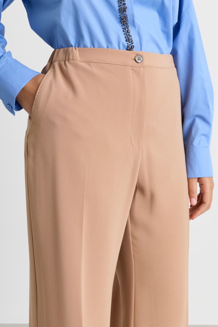 Straight-fit cady trousers - CAMEL - Intrend - 3