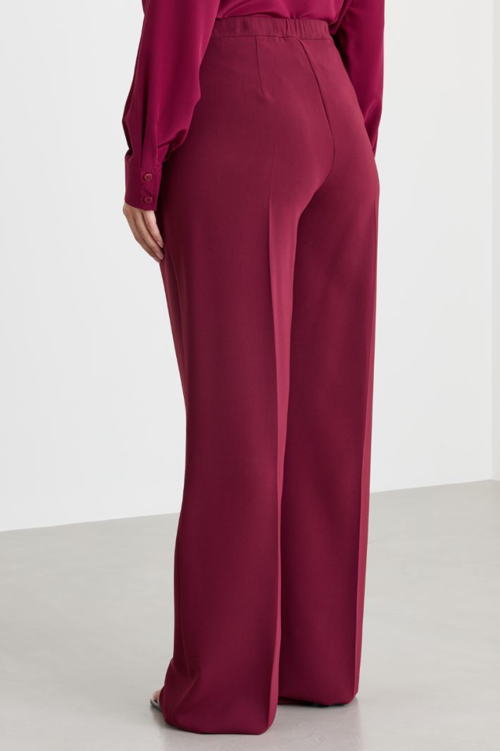 Straight-fit cady trousers - BORDEAUX - Intrend - 4