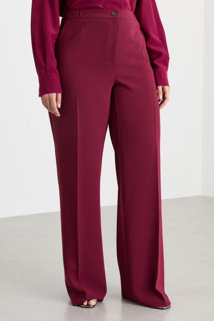 Straight-fit cady trousers - BORDEAUX - Intrend - 2