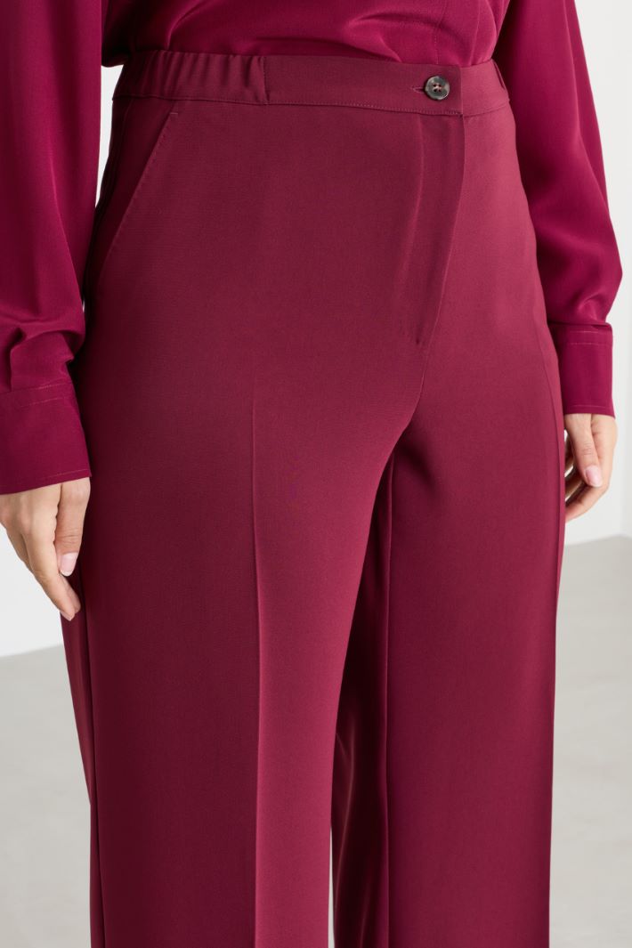 Straight-fit cady trousers - BORDEAUX - Intrend - 3