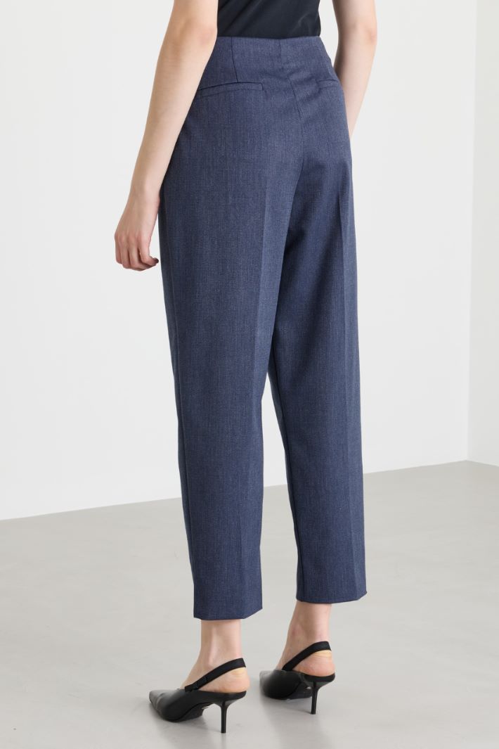 Flannel trousers - BLUE - Intrend - 4