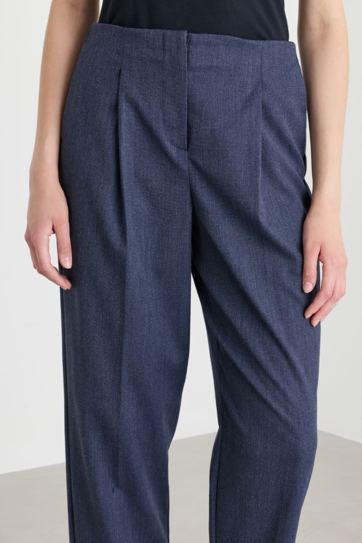 Flannel trousers - BLUE - Intrend - 3
