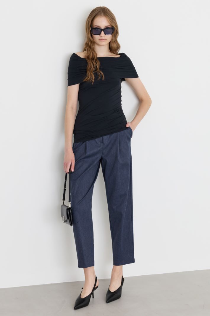 Flannel trousers - BLUE - Intrend