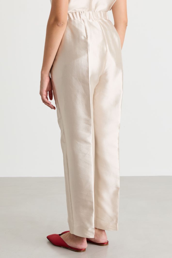 Pantalon en batavia - IVOIRE - Intrend - 4