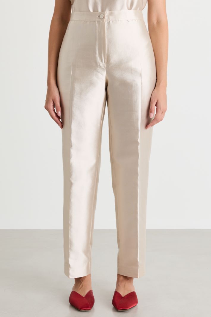 Pantalon en batavia - IVOIRE - Intrend - 2