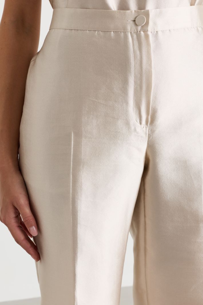 Pantalon en batavia - IVOIRE - Intrend - 3