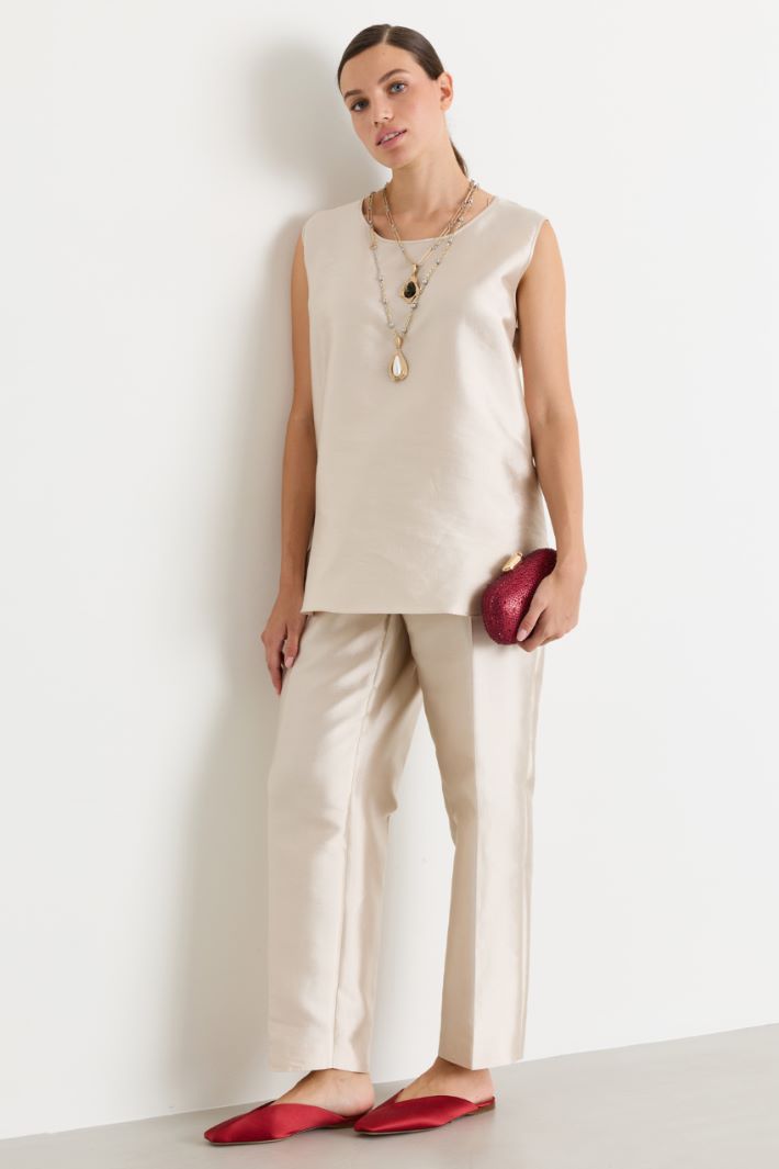 Pantalon en batavia - IVOIRE - Intrend