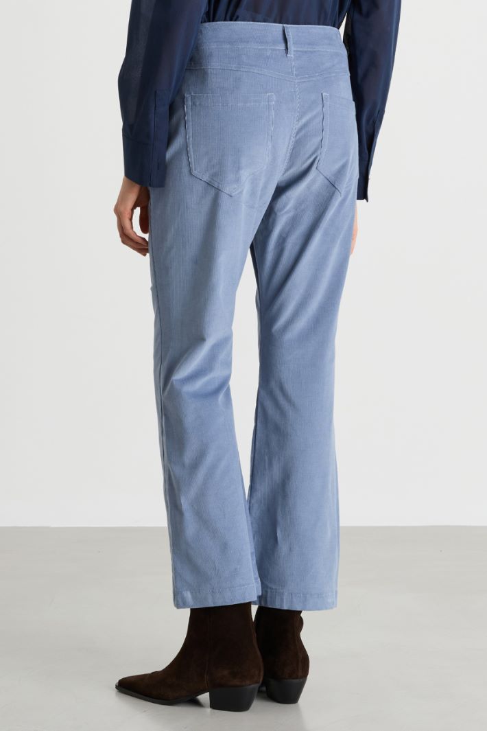 Boot-cut velvet trousers - LIGHT BLUE - Intrend - 4