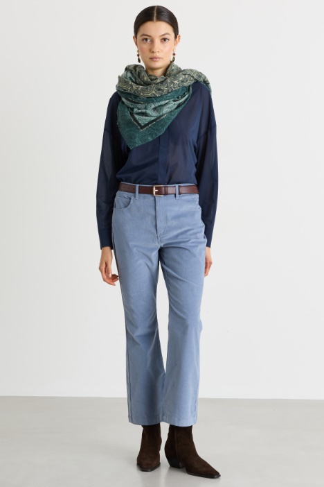 Boot-cut velvet trousers - Intrend