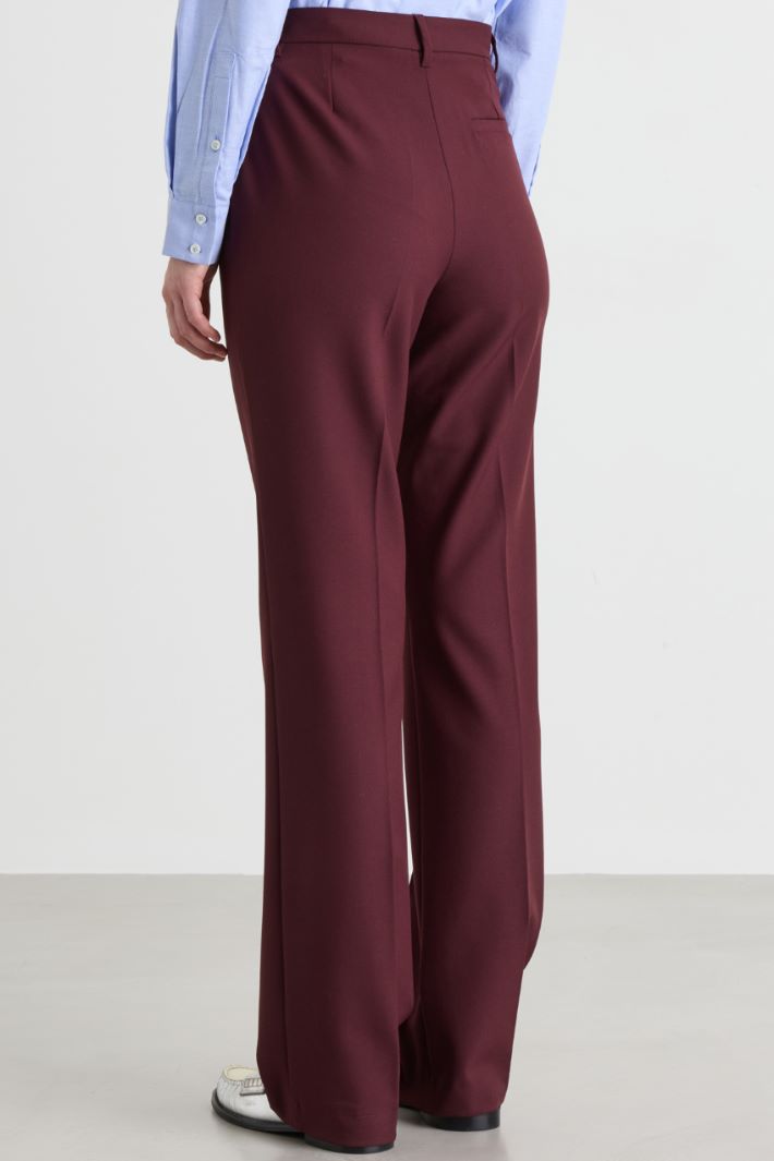 Stretch twill trousers - BORDEAUX - Intrend - 4