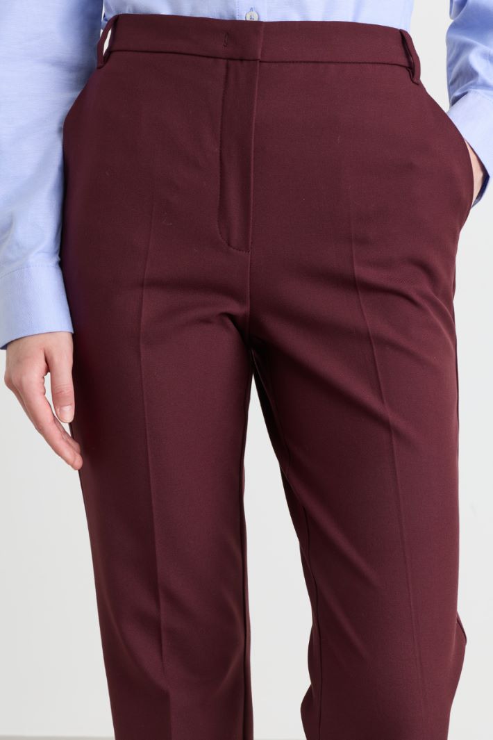 Stretch twill trousers - BORDEAUX - Intrend - 3