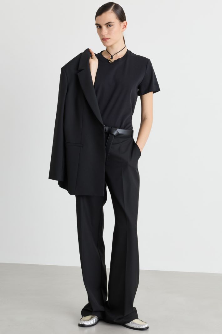 Stretch twill trousers - BLACK - Intrend