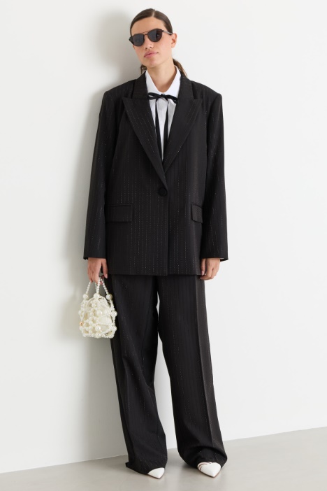 Rhinestone-embellished levantine trousers - Intrend