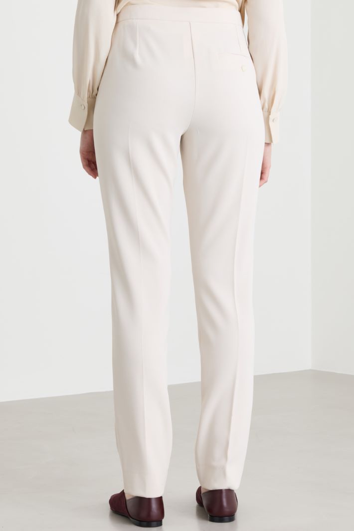 Semi-fitted trousers - WHITE - Intrend - 4