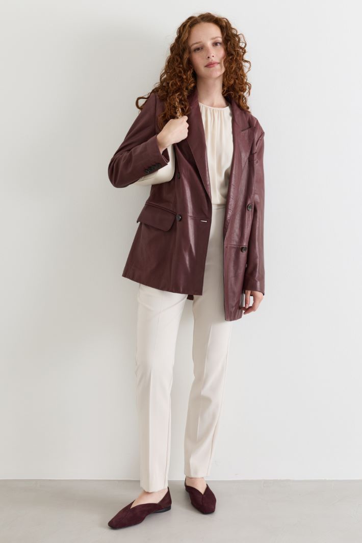 Semi-fitted trousers - WHITE - Intrend