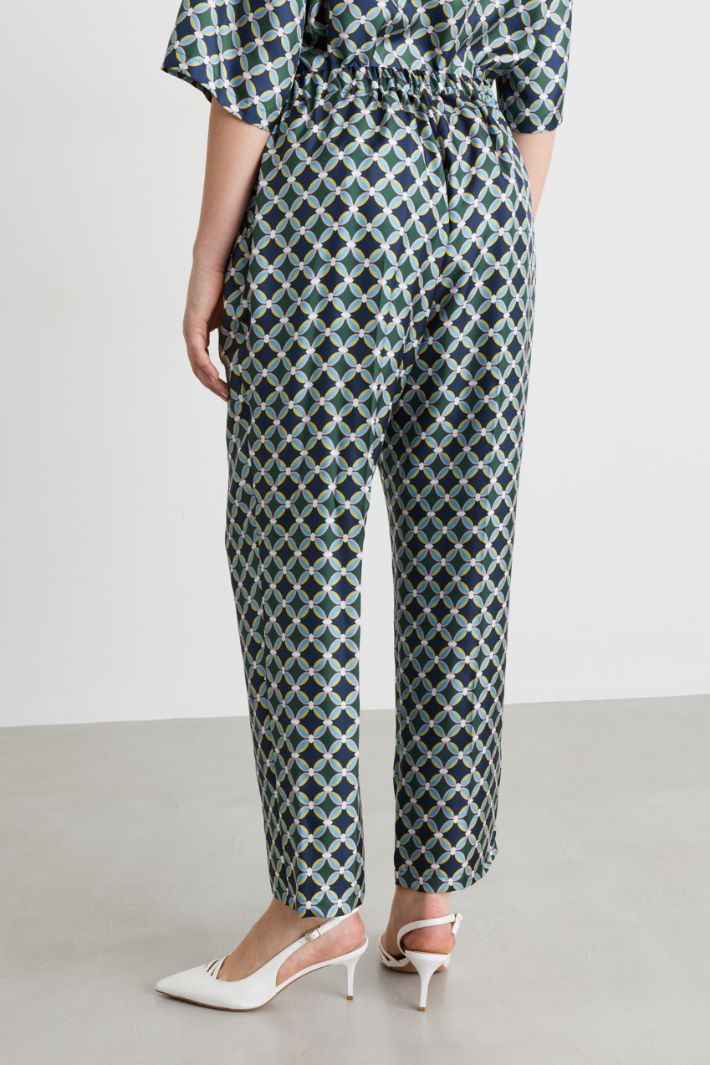Pantalone in twill - BLU VERDE - Intrend - 4