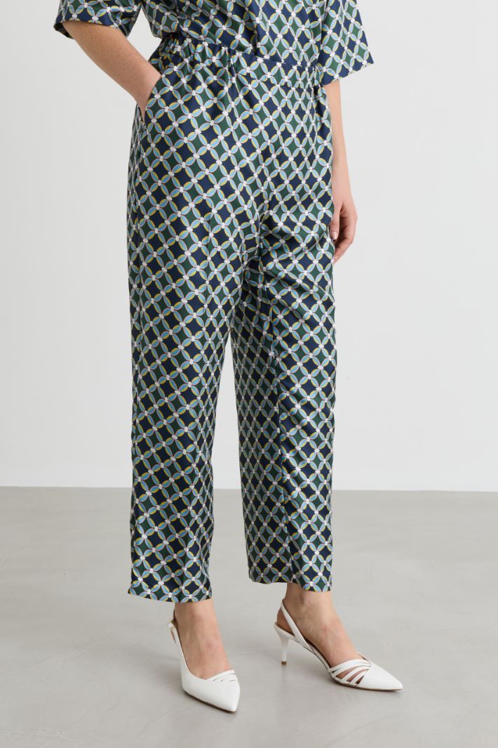 Pantalone in twill - BLU VERDE - Intrend - 2