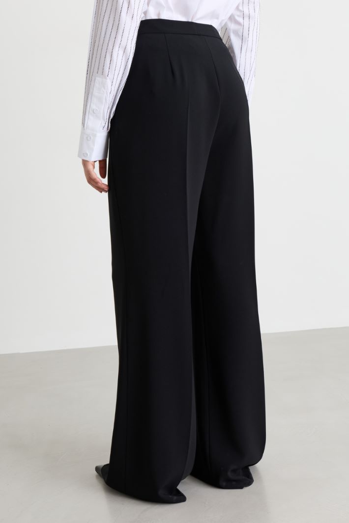 Flared Cady Trousers - BLACK - Intrend - 4