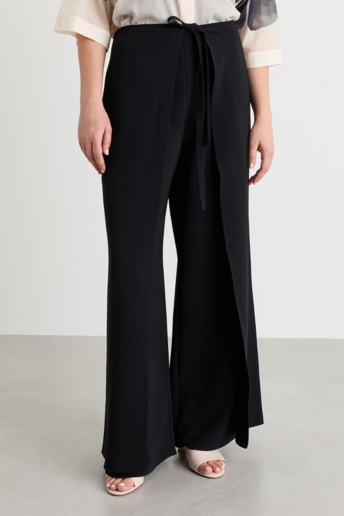 Pareo-style cady trousers - BLACK - Intrend - 2
