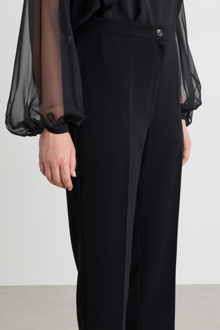 Slim-fit trousers in stretch cady - BLACK - Intrend - 3