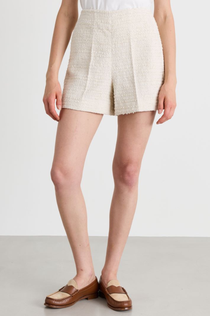 Shorts in stuoia jacquard - BIANCO - Intrend - 2