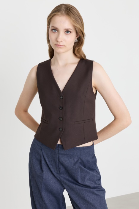 Stretch twill waistcoat - Intrend