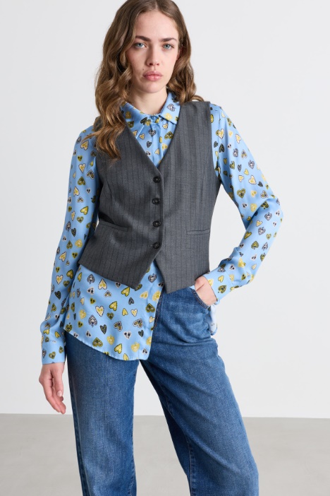 Stretch twill waistcoat - Intrend