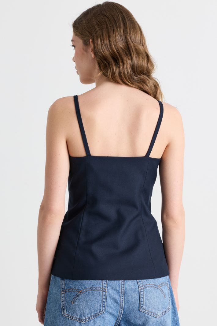 Stretch-twill bustier top - BLUE - Intrend - 4