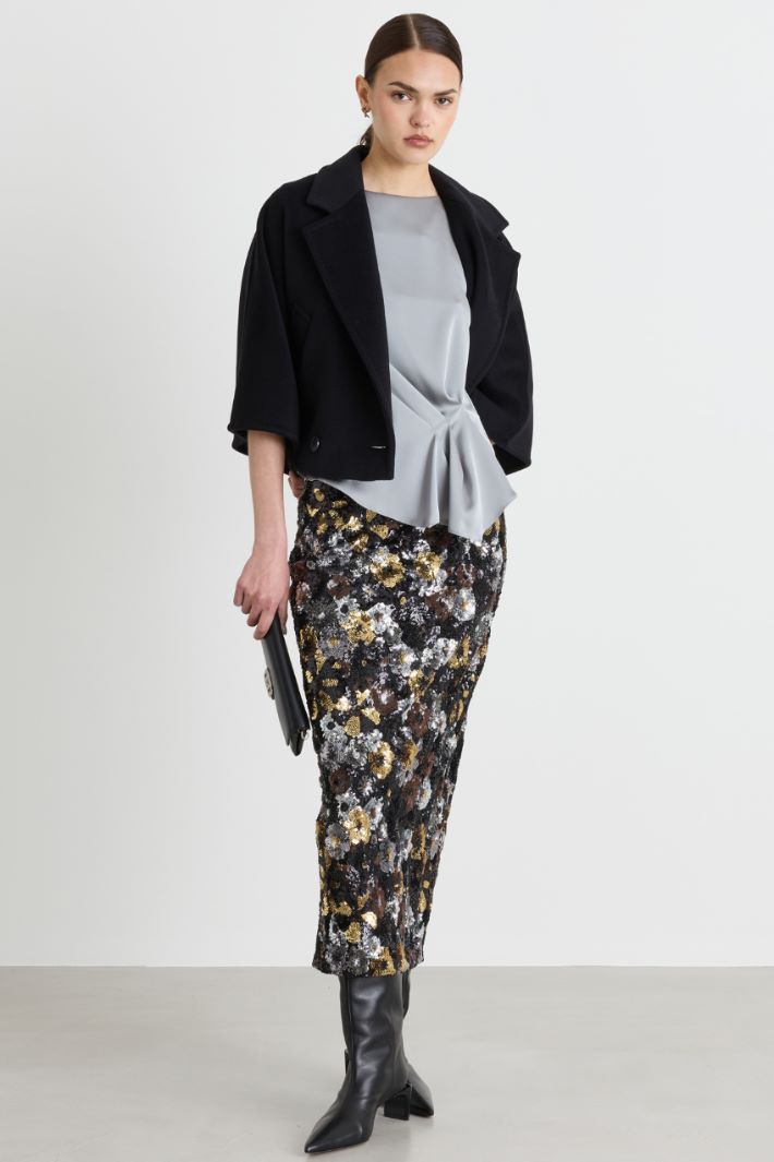 Top drappeggiato - GRIGIO - Intrend