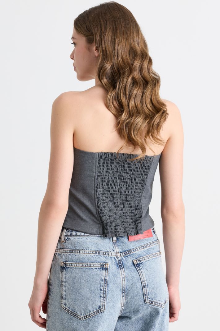 Top bustier con applique - GRIGIO - Intrend - 4