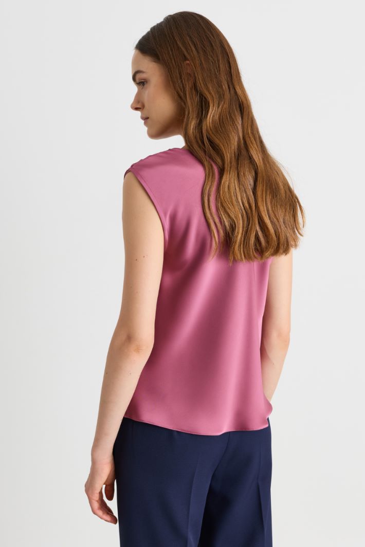 Top con collo drappeggiato - ROSA - Intrend - 4