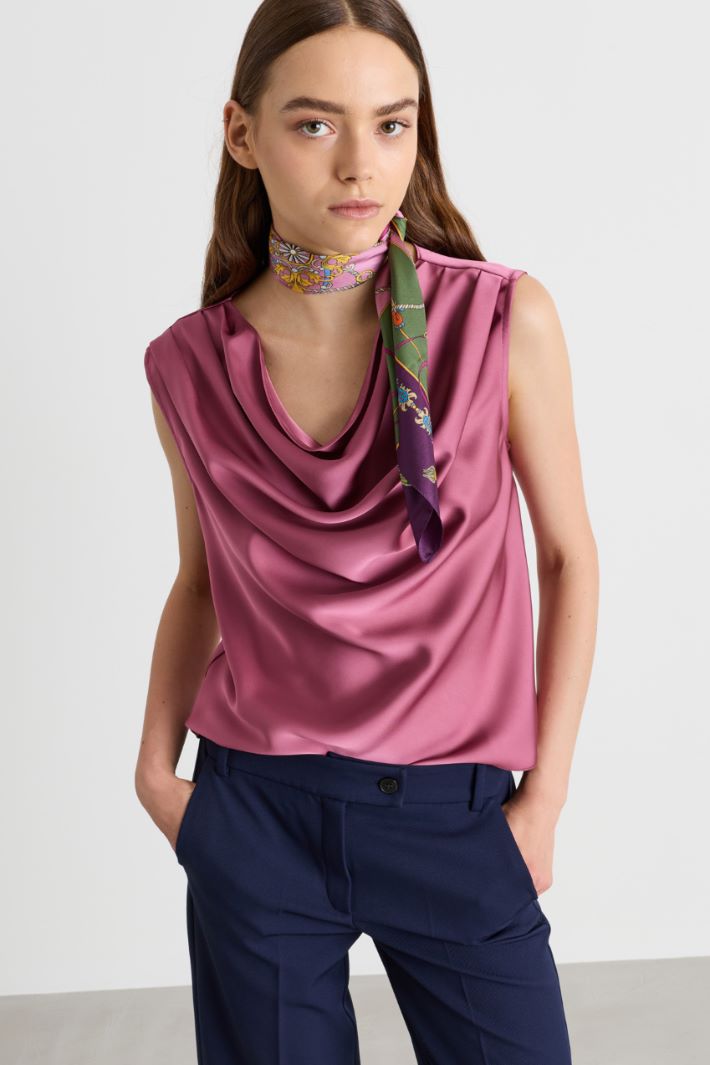 Top con collo drappeggiato - ROSA - Intrend - 2