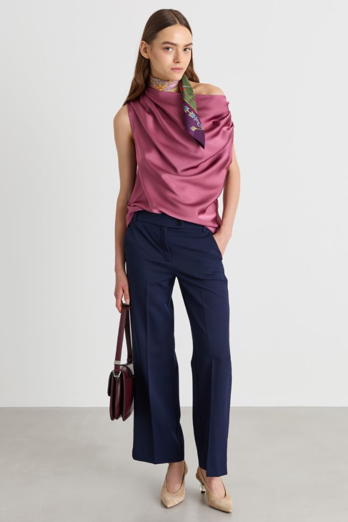 Top con collo drappeggiato - ROSA - Intrend