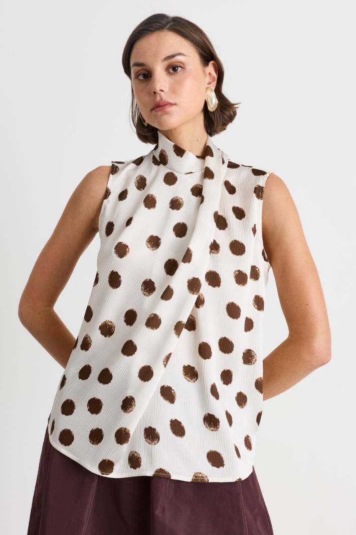 Top scivolato - BIANCO MARRONE - Intrend - 2