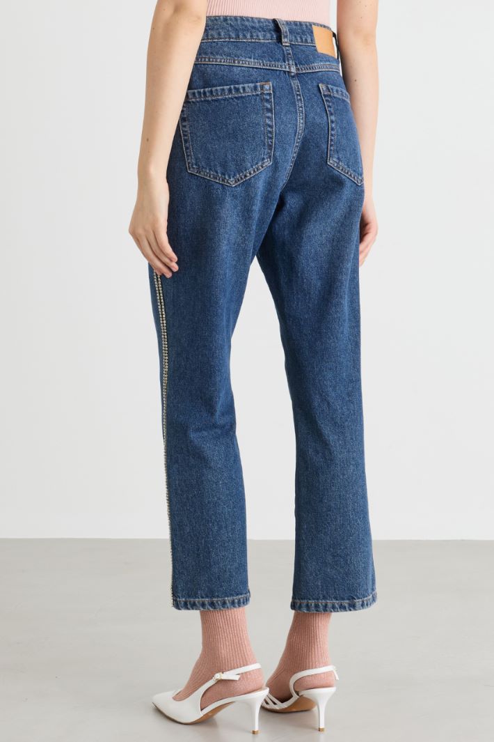 Jean droit à strass - BLEU - Intrend - 4